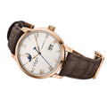 Senator Excellence Panorama Date Moon Phase Automatic Red Gold 40mm - Silver on Leather Strap