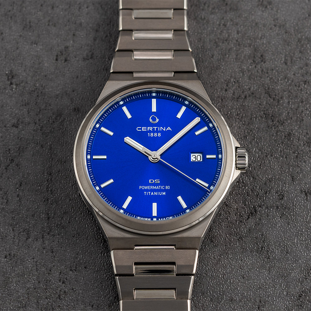 DS-7 Powermatic 80 Titanium 39mm - Blue on Bracelet