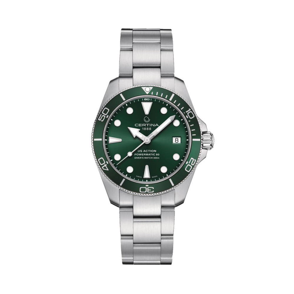 DS Action Diver Powermatic 80 38mm - Green on Bracelet