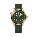 Seamaster Diver 300M Moonshine™ Gold 42mm - Green on Rubber Strap