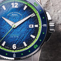 Sportivo Compass Date 42.5mm - Blue on Canvas-Rubber Strap