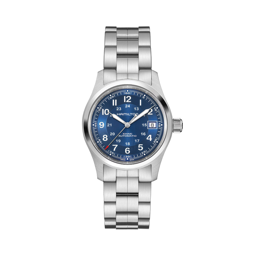 Khaki Field Auto Date 38mm - Blue on Bracelet