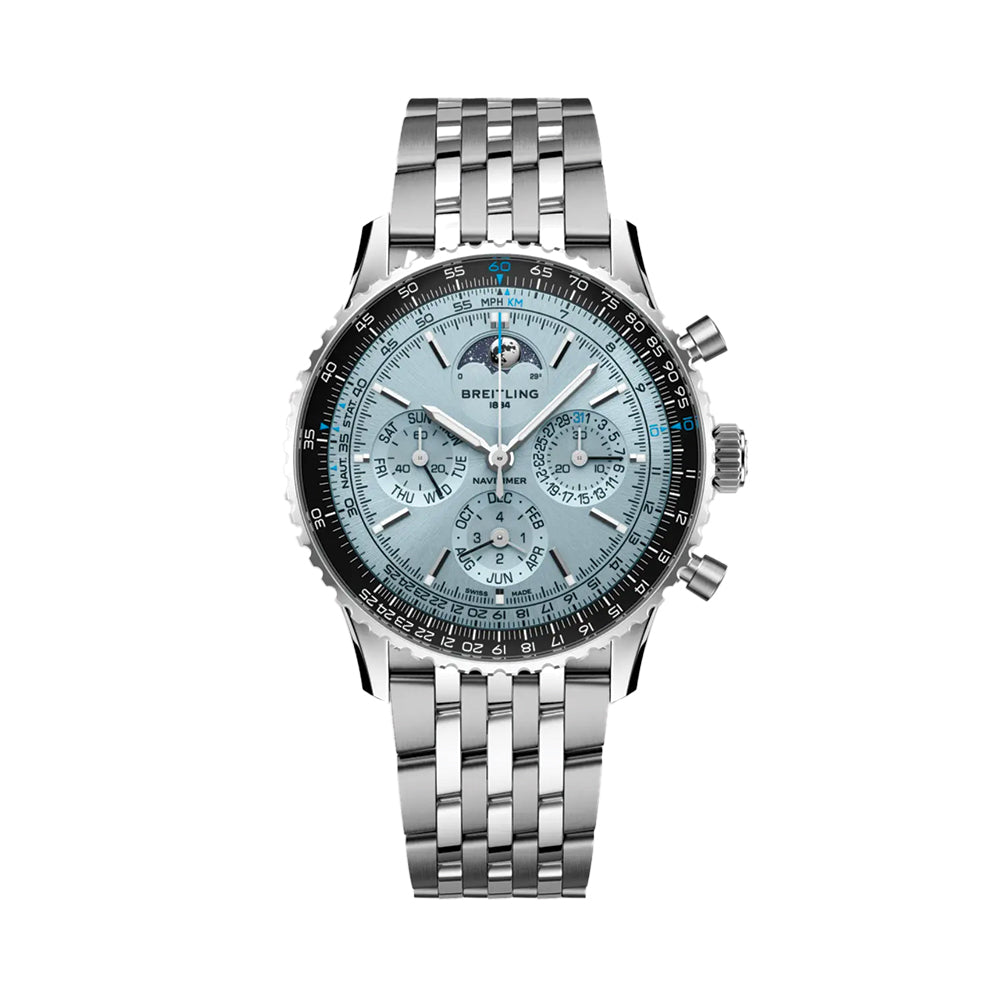Navitimer B19 Chronograph Perpetual Calendar 43mm - Blue on Bracelet