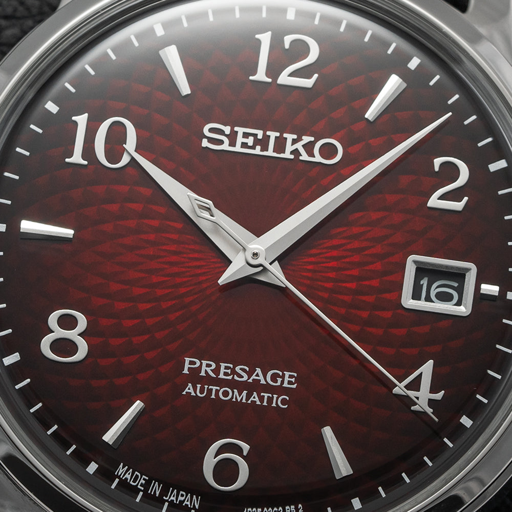 SRPE41 Presage Cocktail Time 38.5mm - Red on Leather Strap
