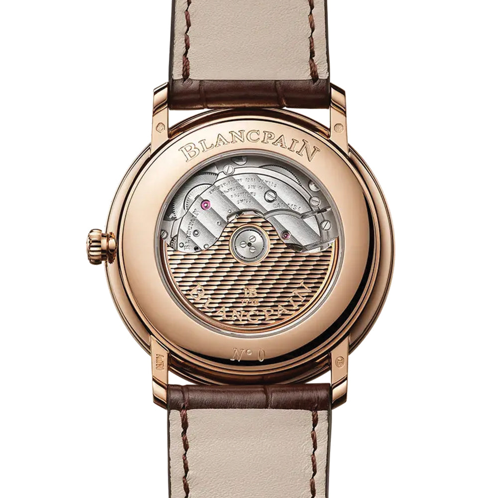 Villeret Extraplate Red Gold 40mm - Green on Leather Strap