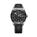 Swiss Army Quartz 42mm - Black on Black Leather Strap