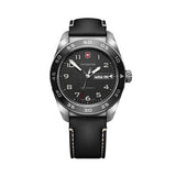Swiss Army Quartz 42mm - Black on Black Leather Strap