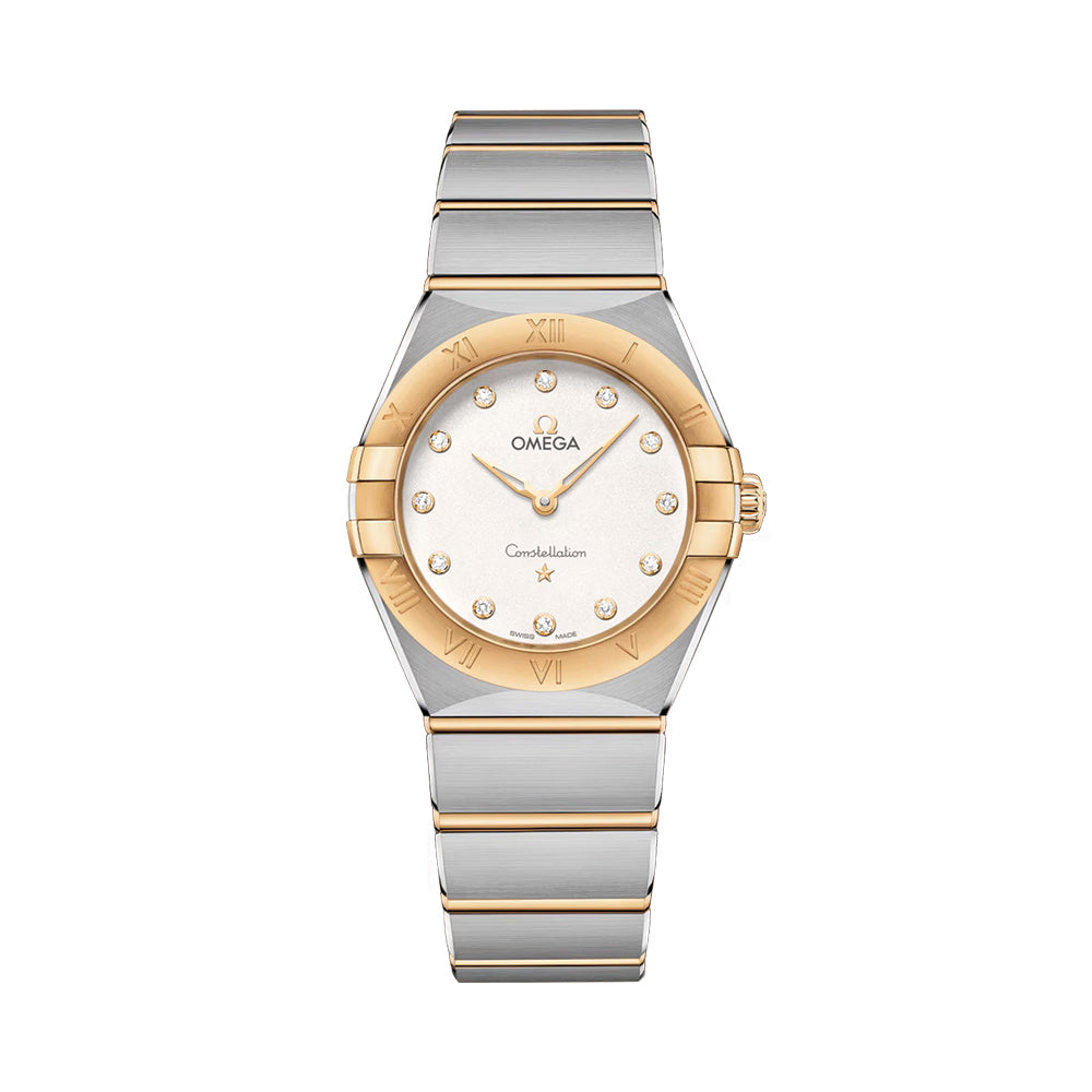 Constellation Quartz Yellow Gold and Steel 28mm - White on Bracelet
