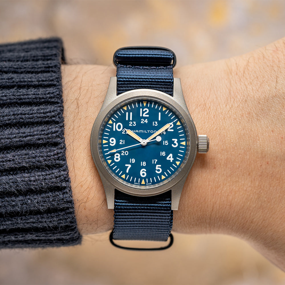 Khaki Field Mechanical 38mm Blue