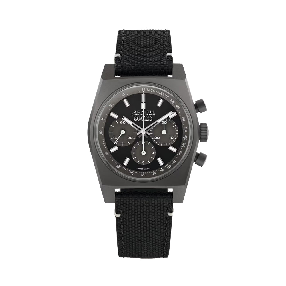Chronomaster Revival Shadow 37mm - Black on Fabric Strap