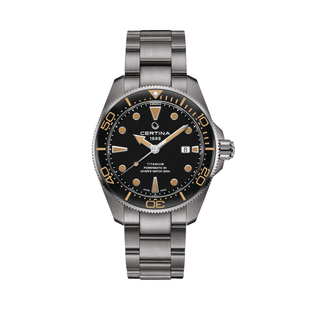 DS Action Diver Powermatic 80 Titanium 43mm - Black on Bracelet
