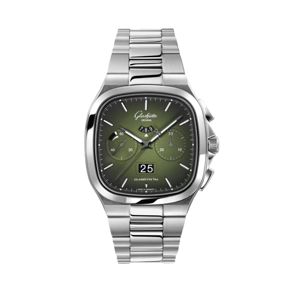 Seventies Chronograph 40mm - Matte Lacquered Green on Bracelet