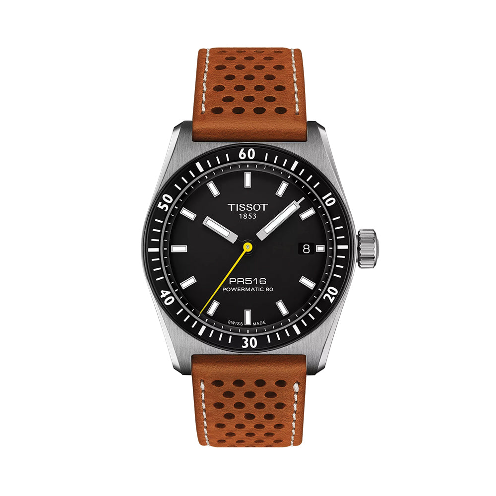 PR516 Powermatic 80 38mm - Black on Leather Strap