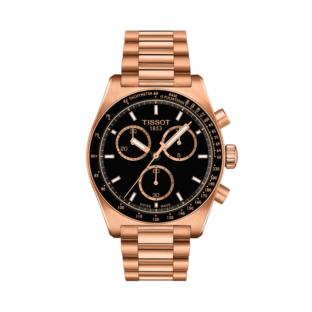 PR516 Quartz Chronograph Rose Gold PVD 40mm - Black on Bracelet