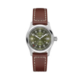 Khaki Field Auto Date 38mm - Green on Leather Strap