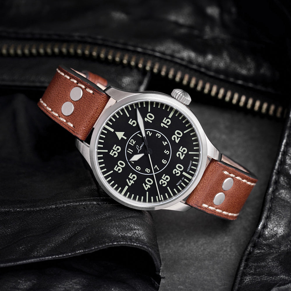 Pilot Watch Basic Aachen 39mm - Black on Leather Strap