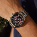 Tsuki-yomi A-T Sport Luxury H874 Eco-Drive 43mm - Red on Bracelet