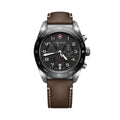 Swiss Army Chrono Quartz 42mm - Black on Brown Leather Strap
