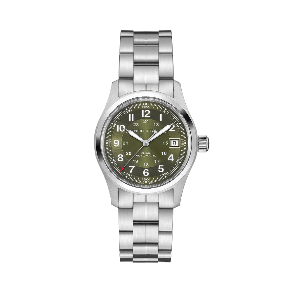 Khaki Field Auto Date 38mm - Green on Bracelet