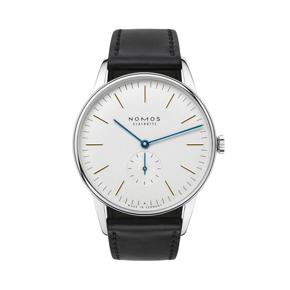 Orion 38mm - White on Leather Leather Strap