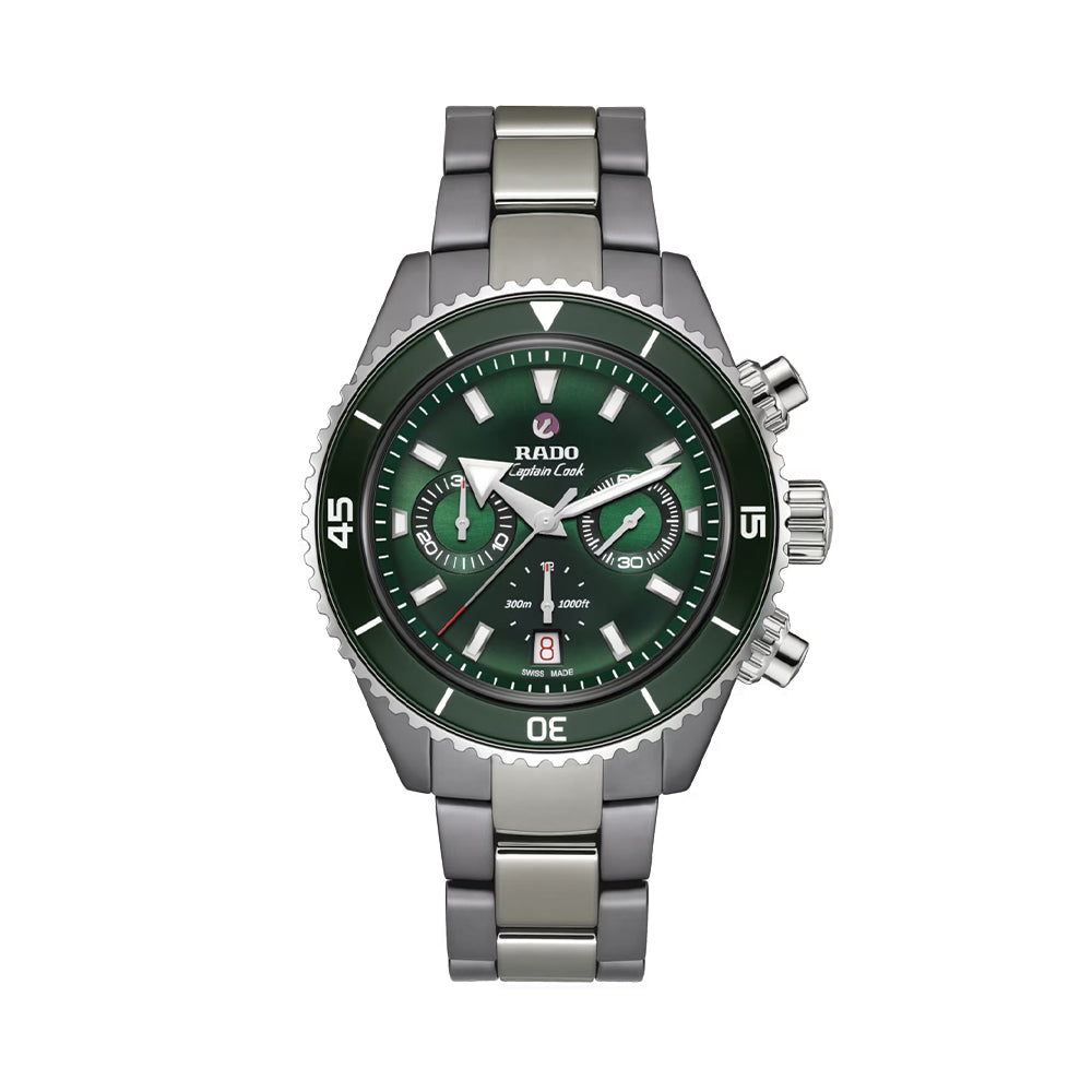 Captain Cook Automatic Chronograph 43mm - Green on Bracelet