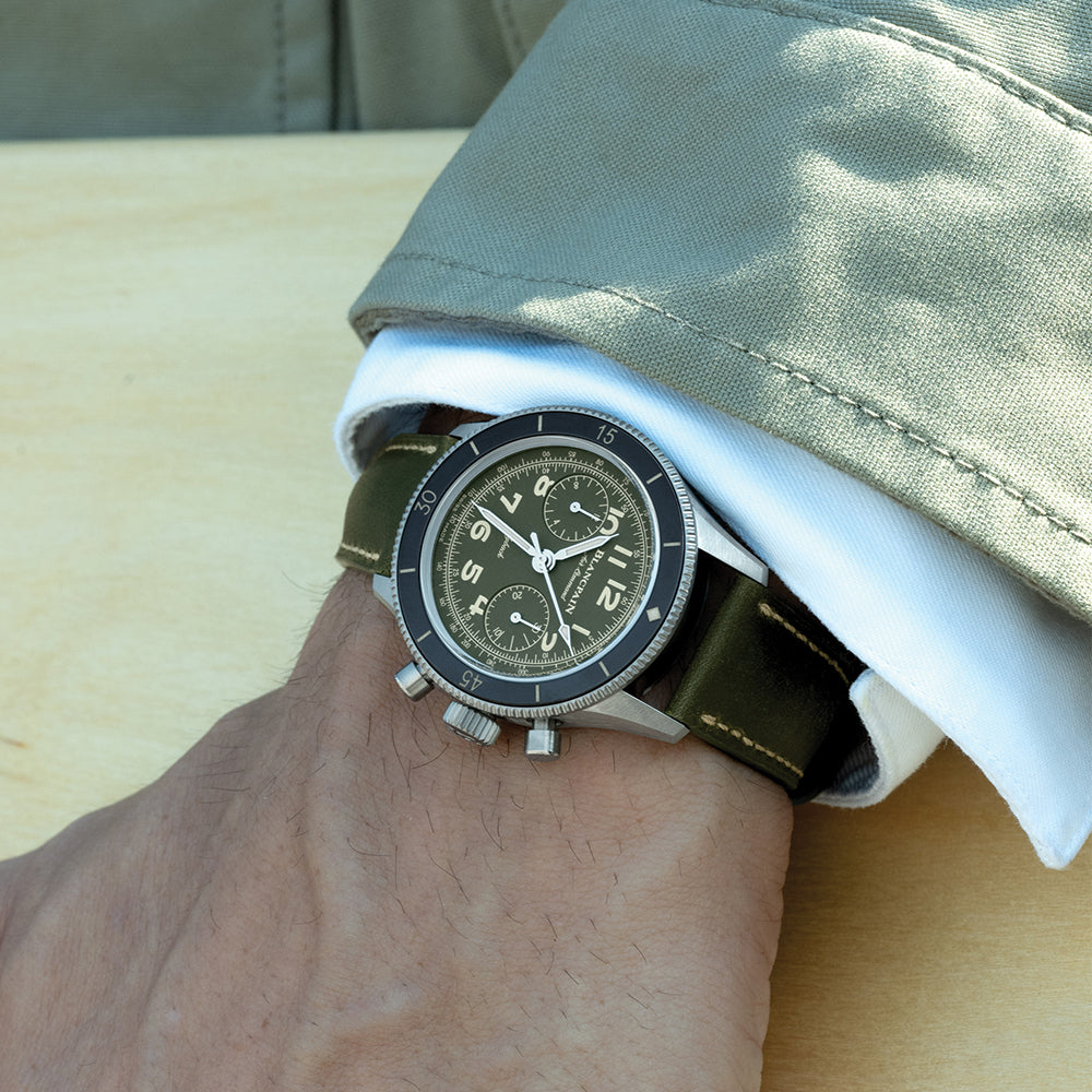 Air Command Limited Edition Flyback Chronograph Titanium 42.5mm - Green on Leather Strap