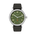 Club Campus Glass Back 36mm - Olive on Leather Strap