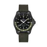 DS Action GMT Powermatic 80 43mm - Black and Green on Bracelet