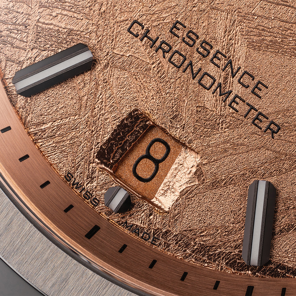 Essence Automatic Chronometer 39mm - “Space Gold" on Black Rubber Strap