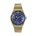 Q Timex® Gold-Tone 36mm - Blue on Stainless Steel Expansion Band