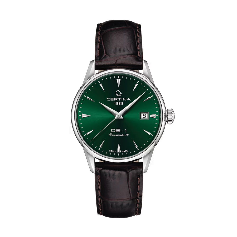 DS-1 Automatic 38mm - Green on Leather Strap