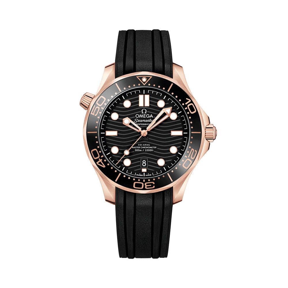 Seamaster Diver 300M Sedna™ Gold 42mm - Black on Rubber Strap