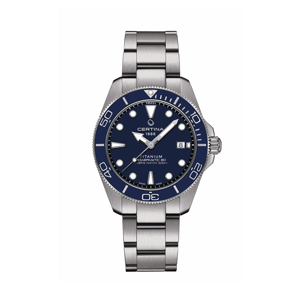 DS Action Diver "New DS Concept Extreme Shock Resistance" Titanium 40.5mm - Blue on Bracelet