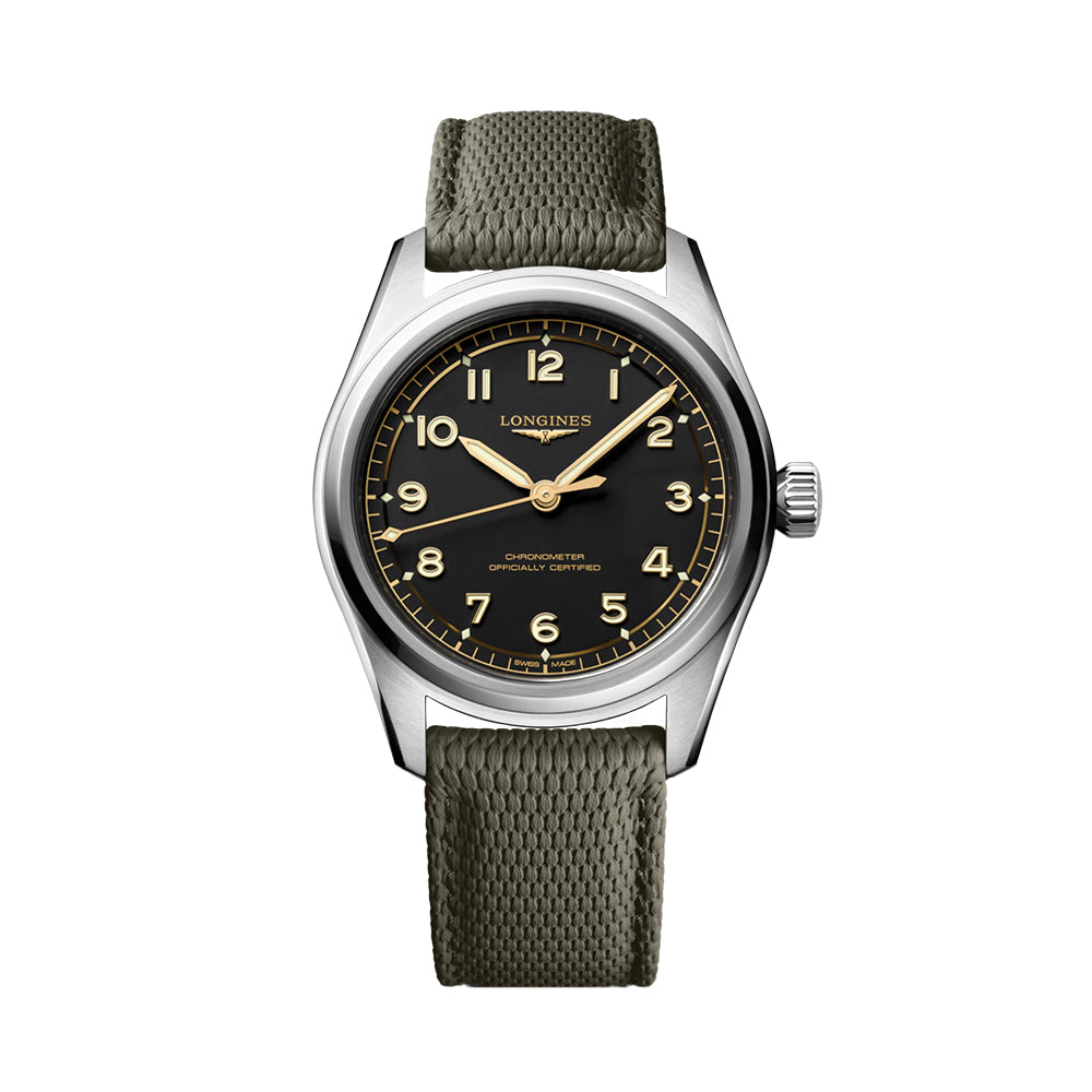 Spirit Pilot Automatic 39mm - Black on Rubber Strap