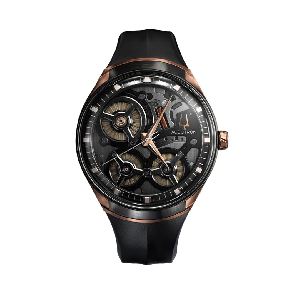 ElectroStatic DNA Rose Gold-Tone Accents 45mm - Grey on Rubber Strap