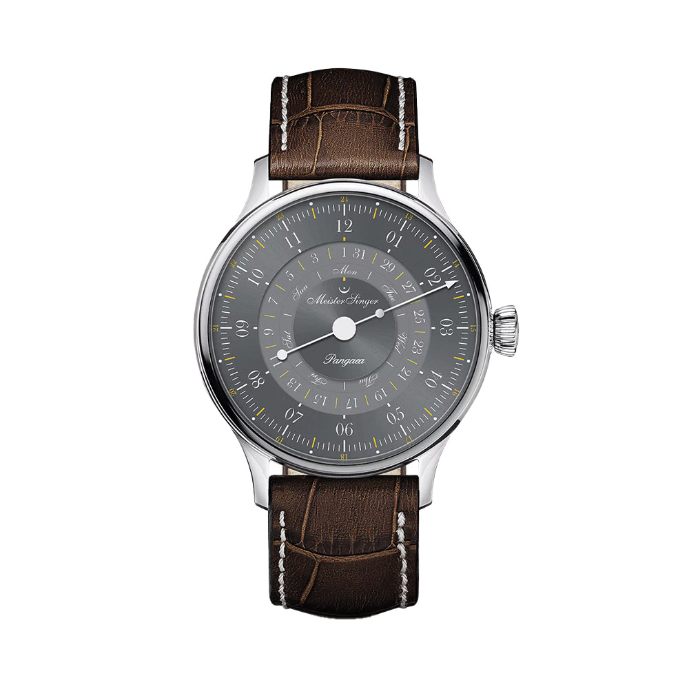Pangaea Day Date Automatic 40mm - Grey on Brown Calf Leather