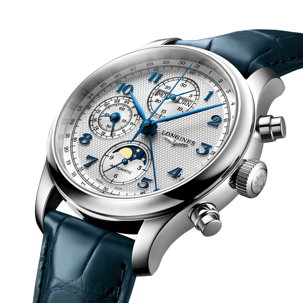 Master Chrono Moonphase 41mm - Silver on Leather Strap