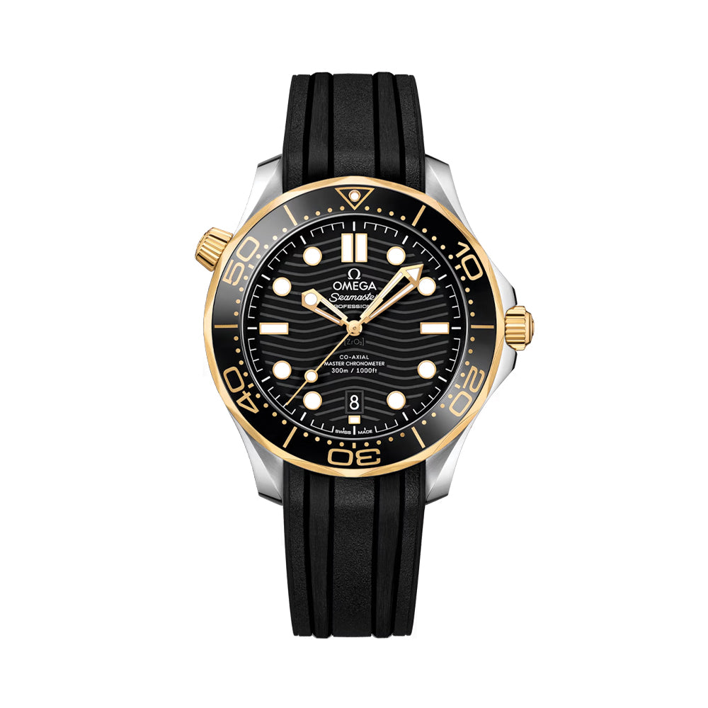 Seamaster Diver 300M Steel and Yellow Gold 42mm - Black on Rubber Strap