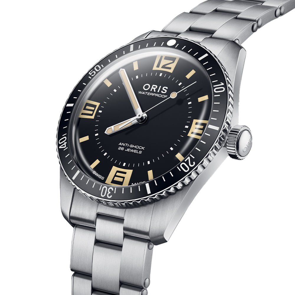 60th Anniversary Edition Divers Sixty-Five 40mm - Black on Bracelet with Leather Strap