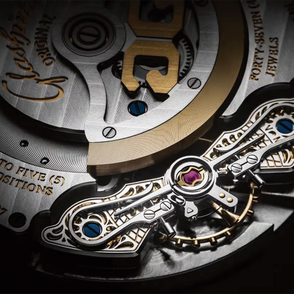 PanoMaticLunar Red Gold 40mm - Green on Strap