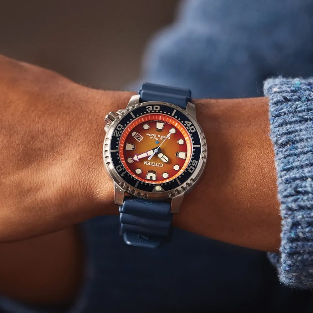 Promaster Dive 44mm - Orange on Rubber Strap