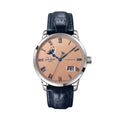 Senator Excellence Panorama Date Moon Phase 40mm - Frosted Copper on Leather Strap