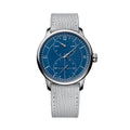 Le Régulateur Gravé Bleu 39mm - Blue on Leather Strap