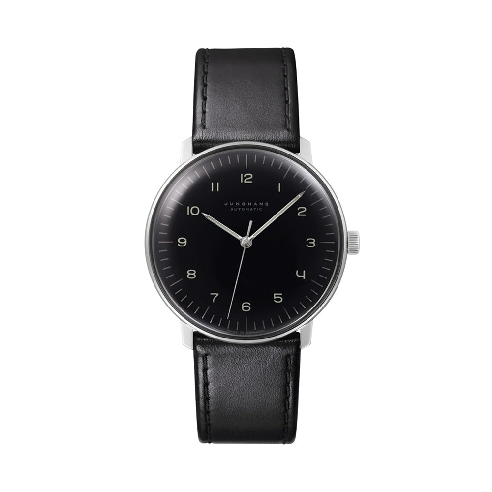 Max Bill Automatic w/ Numerals and Sapphire Crystal 38mm - Black on Bracelet