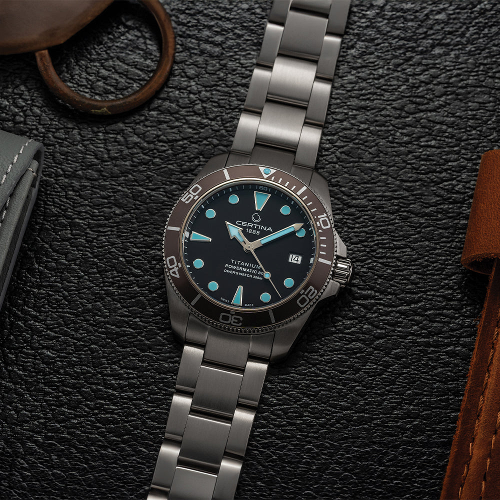DS Action Diver Powermatic 80 Titanium 38mm - Grey on Bracelet