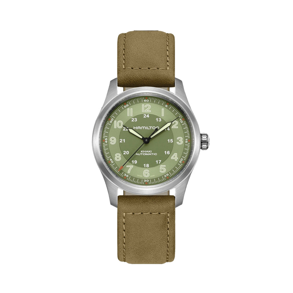 Khaki Field Titanium Auto 42mm - Green on Strap