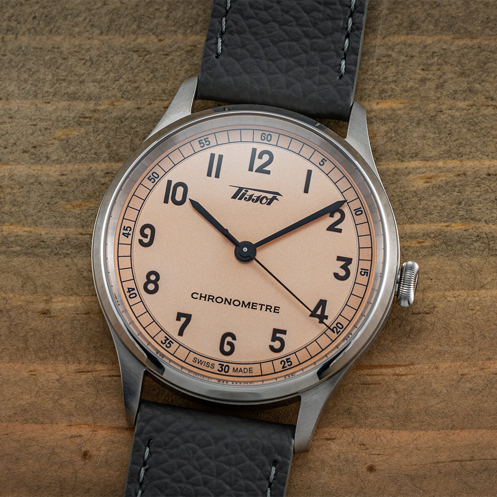 Heritage 1938 COSC 39mm - Salmon on Leather Strap