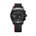 Swiss Army Chrono Quartz 42mm - Black on Black and Red Rubber Strap