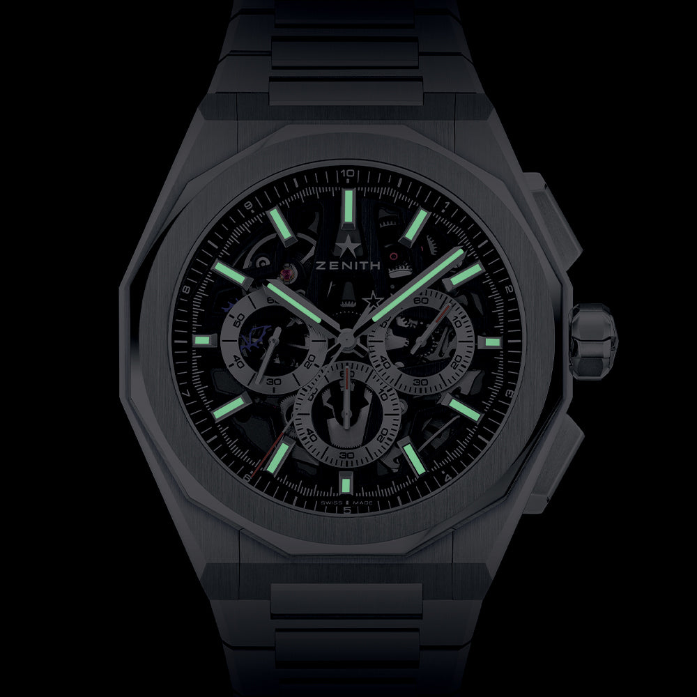 Defy Skyline Chronograph Skeleton 42mm - Black-Toned on Bracelet