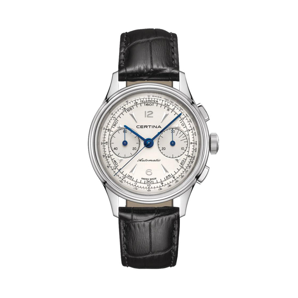DS Chronograph Automatic 42mm - Silver on Leather Strap